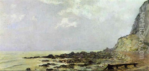 Les Falises De Douvres Oil Painting - Theo van Rysselberghe