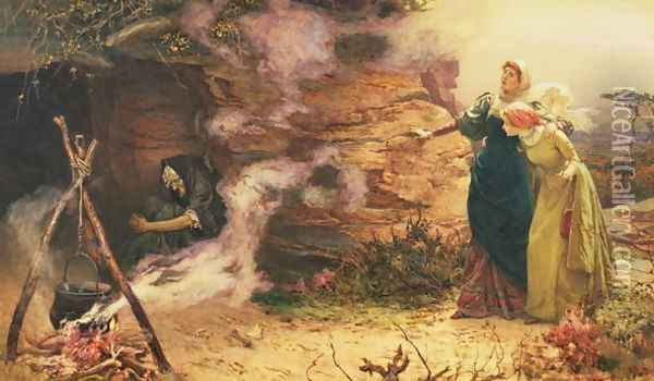 A Visit to the Witch, 1882 Oil Painting - Edward Frederick Brewtnall
