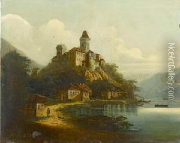 Hochburg Im Sommer. Oil Painting - J. Wilhelm Jankowski