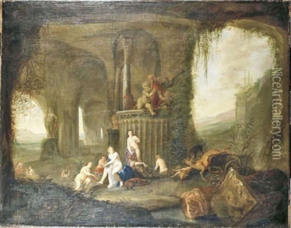 La Toilette De Diane Apres La Chasse Oil Painting - Abraham van Cuylenborch