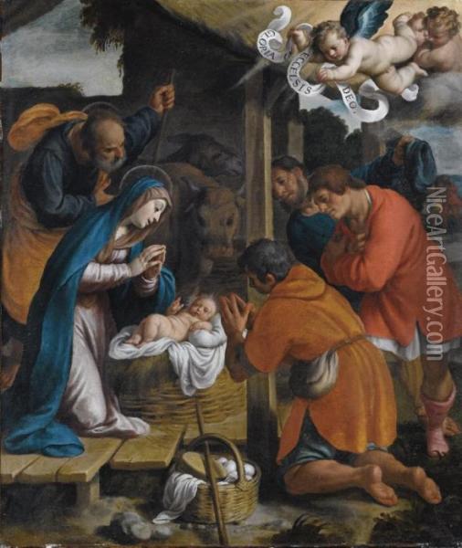 Adorazione Dei Pastori Oil Painting - Alessandro Turchi