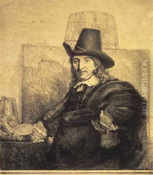Portrait of the Painter Jan Asselyn Oil Painting - Rembrandt Van Rijn