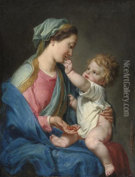The Madonna And Child Oil Painting - Domenico Corvi