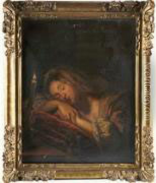 La Dormeuse Oil Painting - Jean-Baptiste Santerre