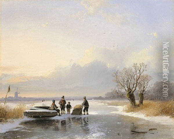 Fisherfolk At Work Oil Painting - Remigius Adrianus van Haanen