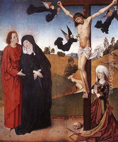 Christ on the Cross with Mary, John and Mary Magdalene 2 Oil Painting - Master of the Life of the Virgin