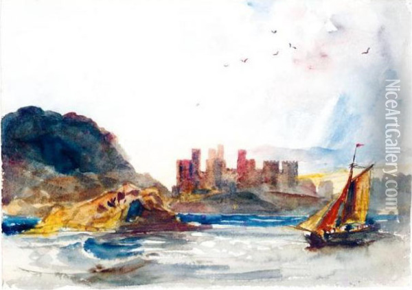 Conway Castle, North Wales Oil Painting - Peter de Wint