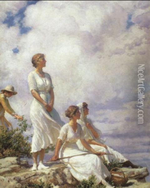 Summer Clouds Oil Painting - Charles Courtney Curran