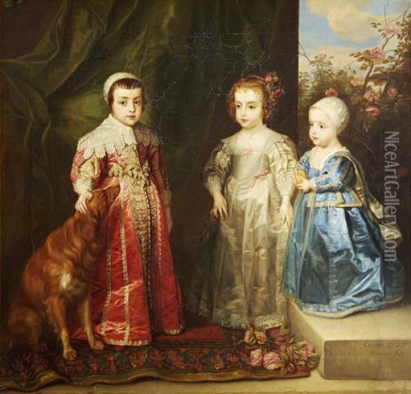 The Children Of Charles I Oil Painting - Sir Anthony Van Dyck