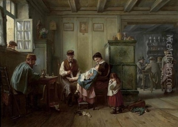 Der Dorfarzt Oil Painting - Raphael Ritz