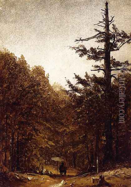 A Forest Road Oil Painting - Sanford Robinson Gifford