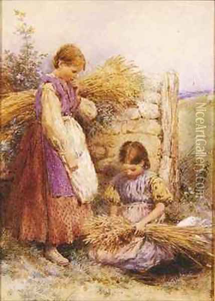 The Young Gleaners Oil Painting - Myles Birket Foster