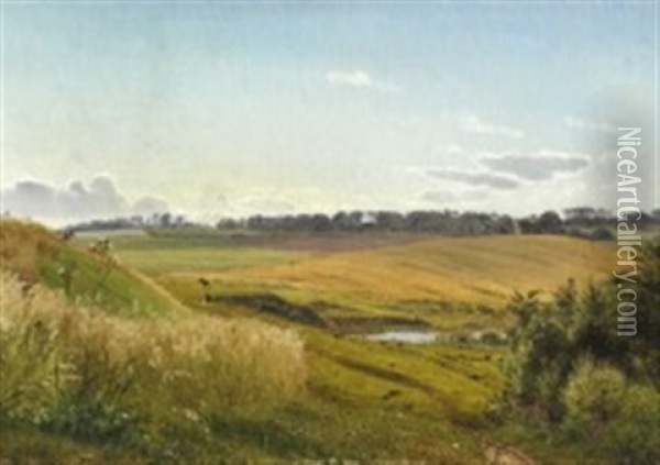 Landscape, Jutland Oil Painting - Vilhelm Peter Karl Kyhn