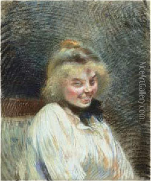 Portrait De Jeune Fille Oil Painting - Paul Albert Besnard