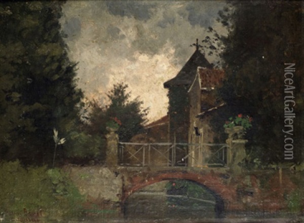 Le Pont Oil Painting - Germain Fabius Brest