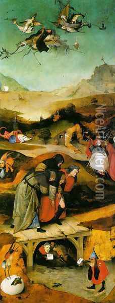 Temptation of St. Anthony, left wing of the triptych Oil Painting - Hieronymous Bosch