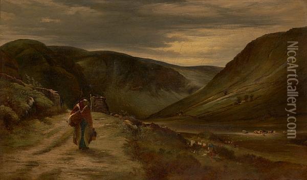 Glendalough, Co Wicklow Oil Painting - Erskine Nicol
