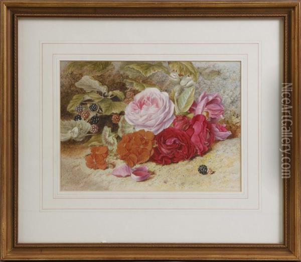 Roses & Berries Oil Painting - Mary Elizabeth Duffield