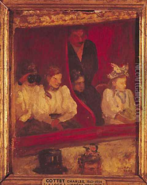 Box at the Opera-Comique, 1887 Oil Painting - Charles Cottet