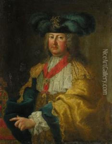 Herrscherportrait Kaiser Franz I. Oil Painting - Ircle Of Martin Van Mytens