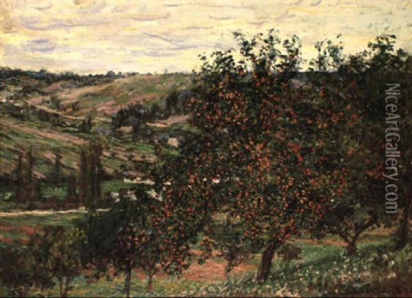 Pommiers Pres De Vetheuil Oil Painting - Claude Monet