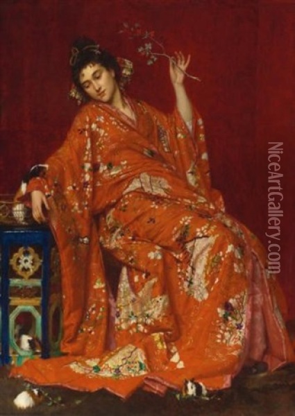 La Japonaise Oil Painting - Emile Villa