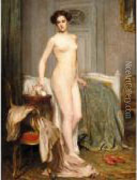 Standing Nude Oil Painting - Dolf van Roy