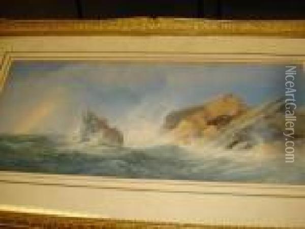 Wreck Of A Rocky Coast Oil Painting - Edward R.W.S Duncan