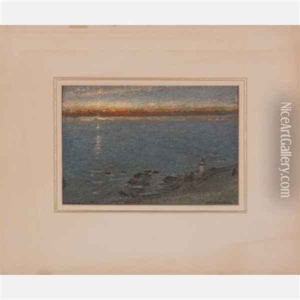 Hartland Sunset Oil Painting - Albert Goodwin