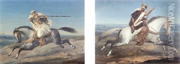 Cavalier Arabe Oil Painting - Emmanuel Joseph Lauret