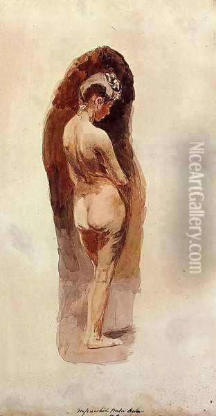 Female Nude Oil Painting - Thomas Cowperthwait Eakins