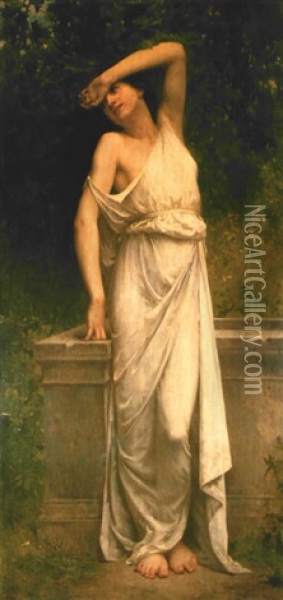 A Classical Beauty By A Well Oil Painting - William-Adolphe Bouguereau