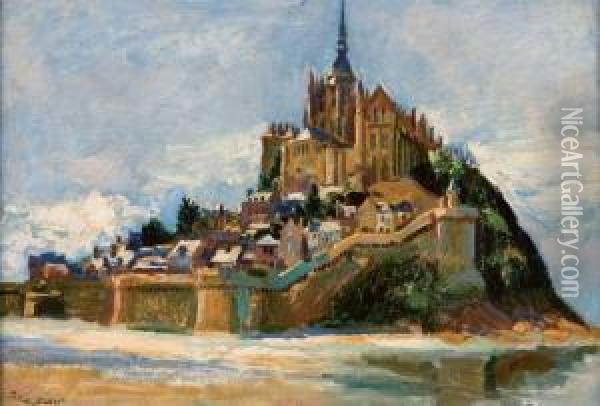 Mont Saint-michel Oil Painting - Raymond Louis Lecourt
