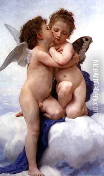 The First Kiss Oil Painting - William-Adolphe Bouguereau