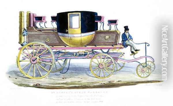 Mr. Gurneys Steam Carriage as Seen Running in Regents Park, 6th November 1827 Oil Painting - George the Elder Scharf