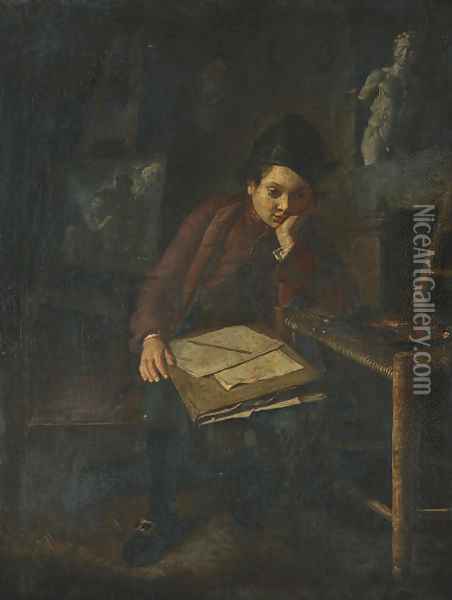 The young draftsman Oil Painting - Lombard School