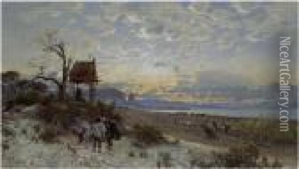 Paesaggio Con Pescatori Oil Painting - Hermann David Salomon Corrodi