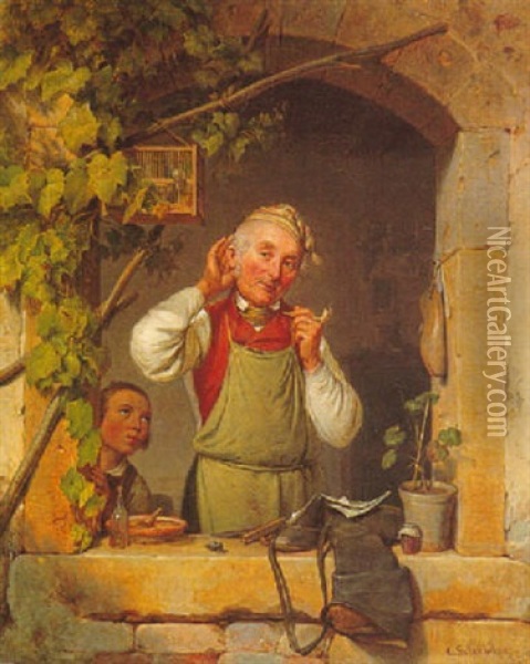 Vogelgezwitscher Oil Painting - Julius Carl Hermann Schroder