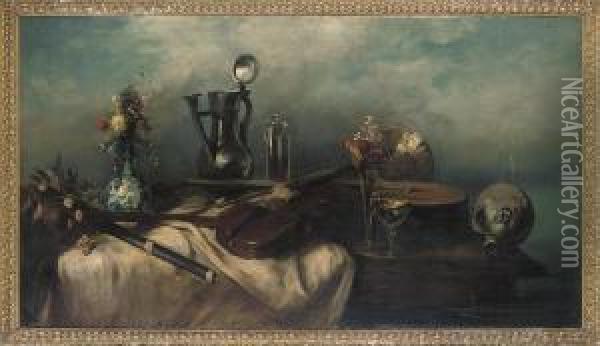 Musical Composition Oil Painting - Albert Hertel