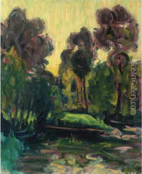 Le Soir A Montigny Oil Painting - Roderic O'Conor