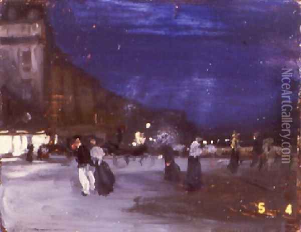 Paris Night Scene Oil Painting - Alfred Henry Maurer