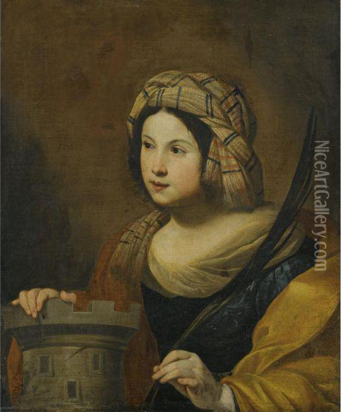 Saint Barbara Oil Painting - Francesco Guarino