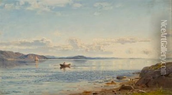 Udenfor Hardanger Oil Painting - Amaldus Clarin Nielsen