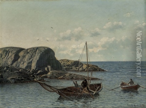 Mortefiske 1884 Oil Painting - Lauritz Haaland