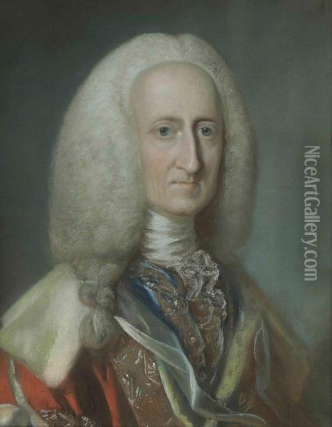 Portrait Of George, 1 
S 
T 
 Baron Lyttelton Of Frankley Oil Painting - Edward Francis (Francesco Calza) Cunningham