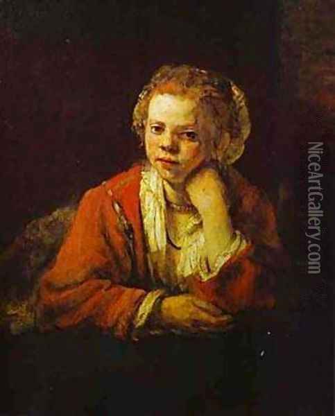 Young Girl At The Window 1651 Oil Painting - Harmenszoon van Rijn Rembrandt