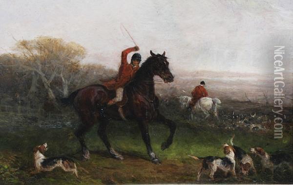 Stag Hunting Oil Painting - J. Francis Sartorius