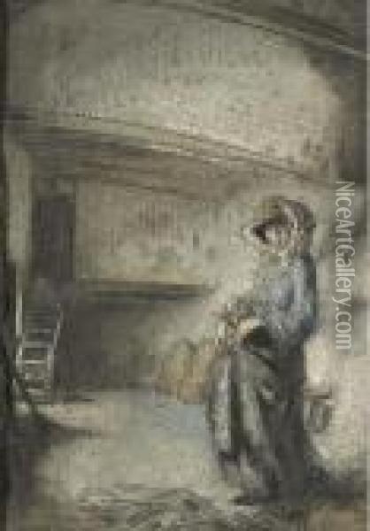 A Barn Oil Painting - Sir William Newenham Montague Orpen