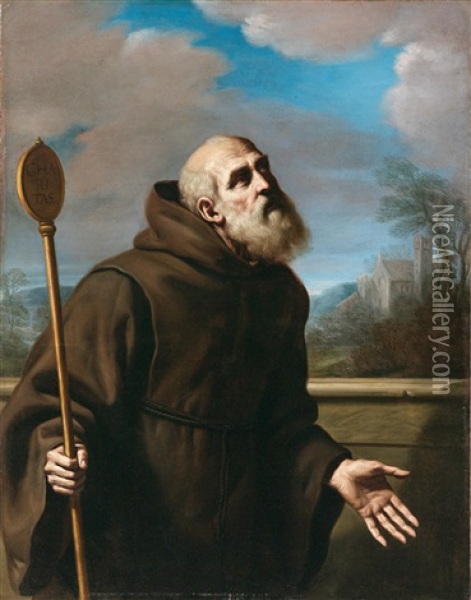 Der Heilige Franziskus Von Paola Oil Painting -  Guercino