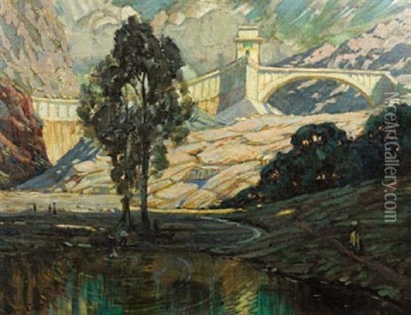 Hartbeespoort Dam Oil Painting - Sydney Carter